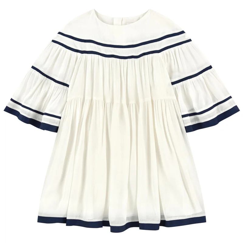 

Children's clothing children's summer new girl dress white dress flared sleeve princess dress 2