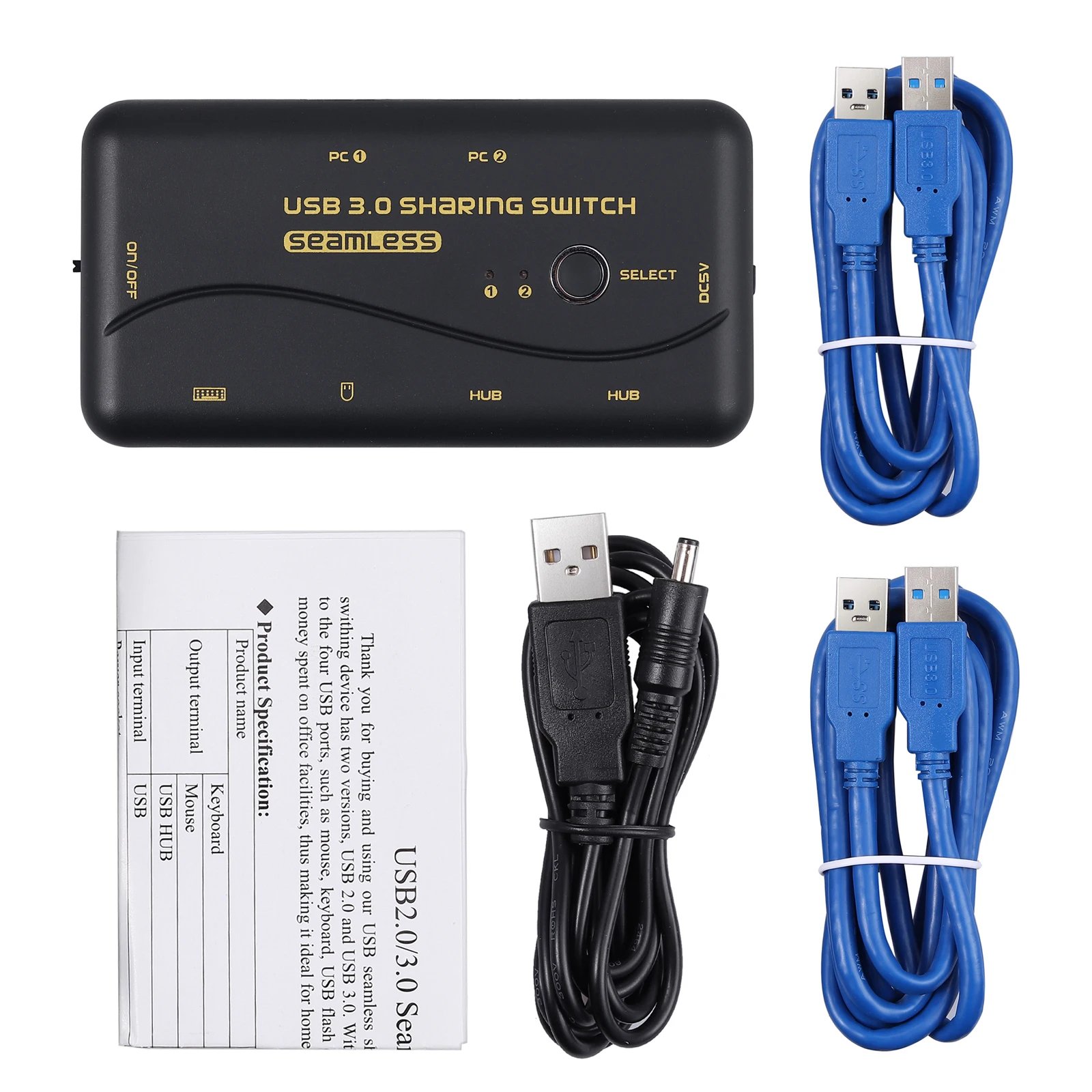 ESYNiC USB 3,0 бесшовный переключатель обмена 2 компьютера поделиться 4 USB концентратор устройств поддержка клавиатуры мышь переключение распределитель коробка