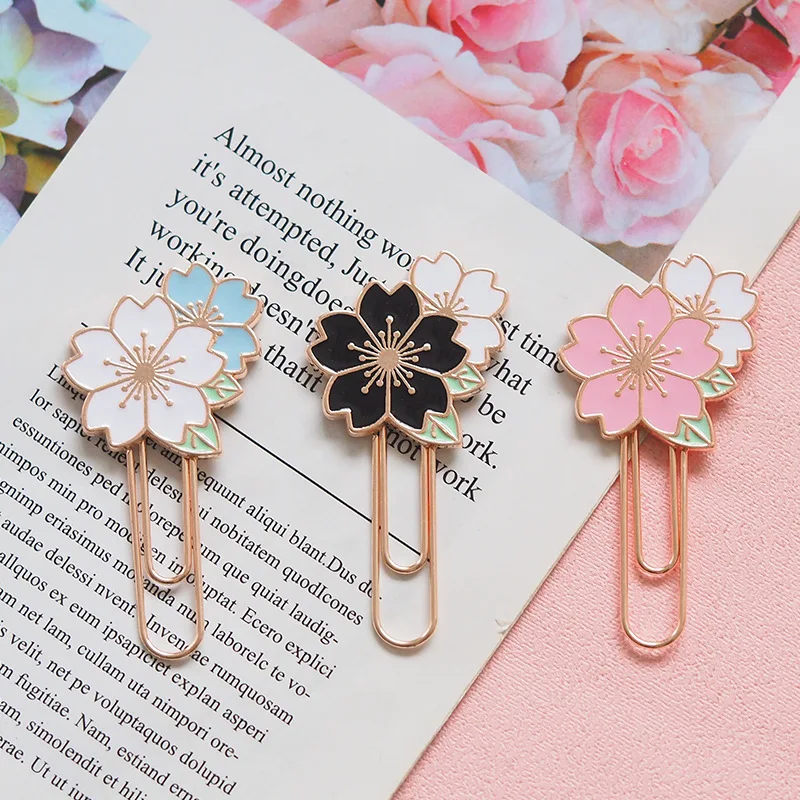 1 pcs Metal Cherry Blossom Bookmark Metal Bookmark,Bookmarks Stationery Supplies