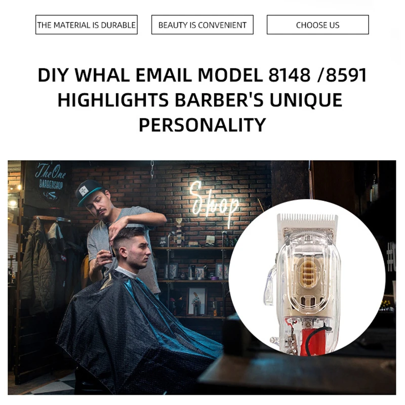 8Pcs/Set Electric Clipper Shell Set For WAHL 8148/8591 ABS 8 Style DIY Modification Shell Barber Electric Clipper Cover G0811