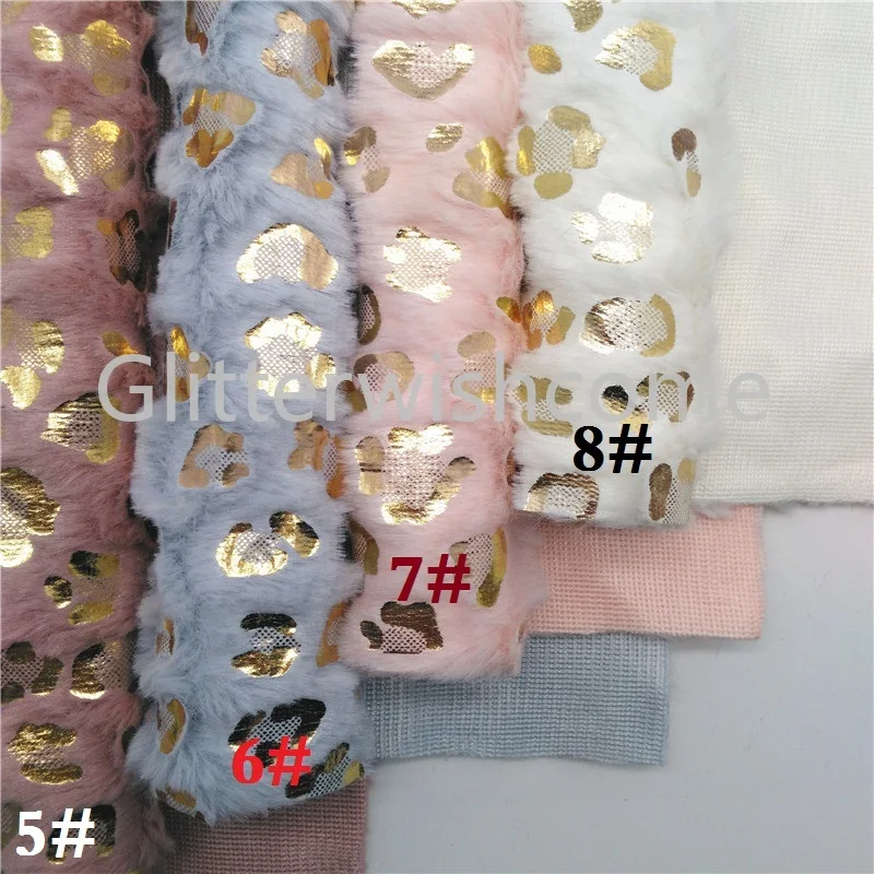 Glitterwishcome 21X29 см A4 Размер золото печатных Леопард мех ткани листы для бантов, GM482A