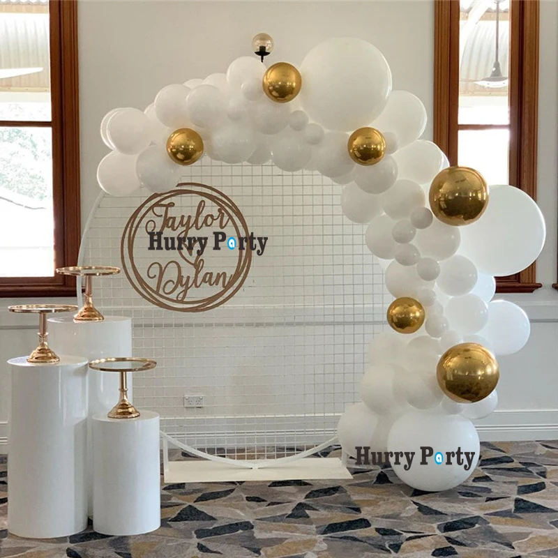 75 шт. белые украшения для свадьбы вечеринки воздушные шары гирлянда Арка 4D золото