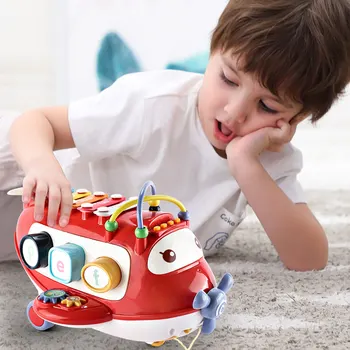 

Multifunction Airplane early learning educational toys hand knocks piano shape matching music lighting for children 3 years