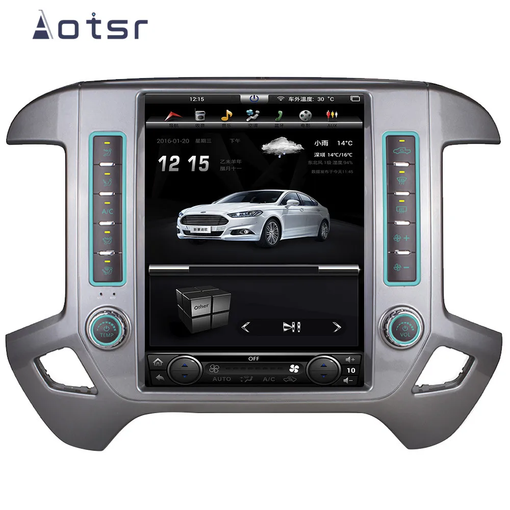 Cheap Android 8.1 Tesla Styel Car DVD Player GPS Navigation For Chevrolet Silverado GMC Sierra 2015+ Auto Radio Multmedia Player Unit 3
