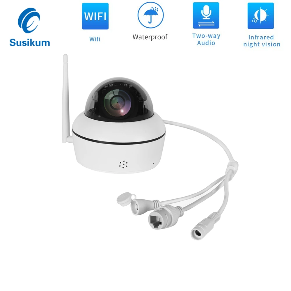 

Mini Dome Camera WIFI Outdoor 5MP 3.6mm Lens Built-in SD Card Slot Two Way Audio CAMHI APP Home Security Wireless Camera