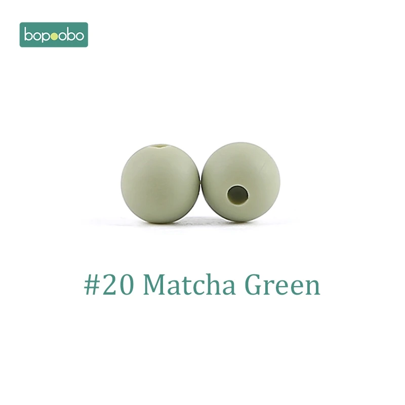 Matcha Green Bopoobo 30 шт. Силиконовые Бусины 9 мм силиконовые детские товары для прорезывания зубов жевательные соска, зажимы для цепи крошечные бусины для грызунов детские игрушки для прорезывания зубов - Цвет: Matcha Green