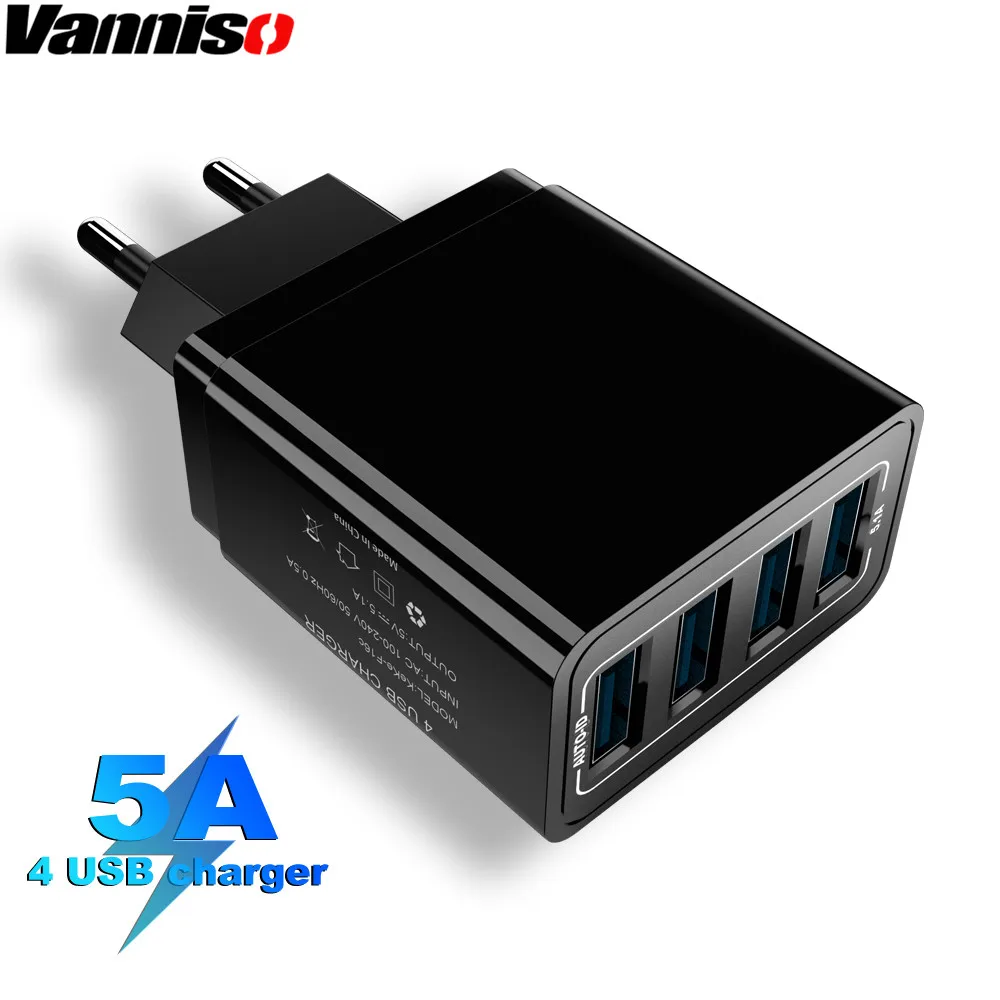 

5A Super charger EU US UK Plug for iphone 7 8 X Xiaomi 5 6 note7 Universal 4 Ports Quick Charge for Samsung Huawei Wall Adapter