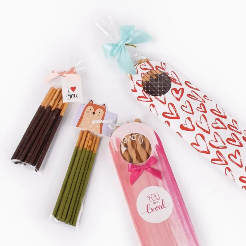 

New DIY 50pcs 23.5X8X3CM Pink black dots Long packaging small gift packaging cardboard box with handle Cookies Jewelry paper box