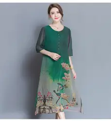 Ozhouzhan 17 весеннее Высокое качество платье Для женщин большой Размеры записная книжка С ПЕРЕПЛЕТОМ с подходит для похудения платье с принтом