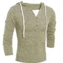 Новинка, мужские свитера, модный дизайн, однотонный вязаный кардиган с капюшоном, Мужская одежда, пуловер узкий