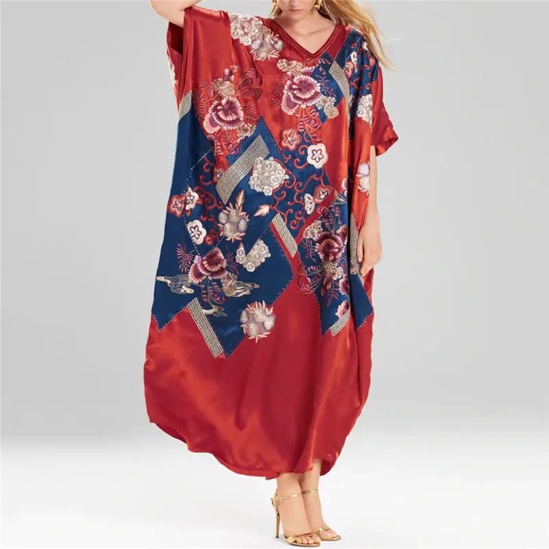 Накидка, красное, богемное, с принтом, v-образный вырез, рукав летучая мышь, летнее платье, элегантное, для женщин, плюс размер, пляжная одежда, купальник, накидка, N1026