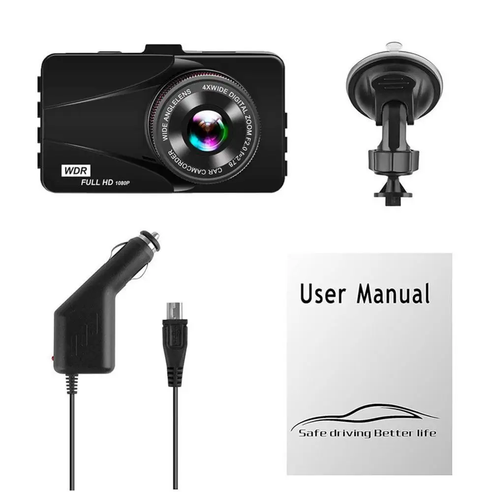 4K HD 3,0 дюймов 1080P скрытый широкоугольный видеорегистратор для вождения, видеорегистратор для автомобиля, оригинальная камера с поддержкой заднего хода - Название цвета: As Shown