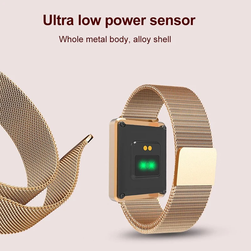 CK26 Fashion Smart Women Watch Sports Activity Physiological Record Rose Gold Elegant Watch Stainless Steel Strap