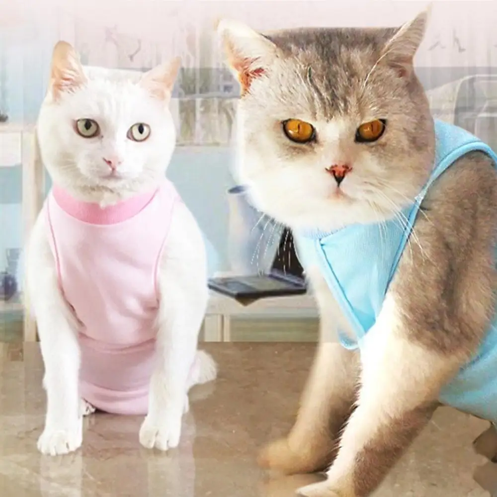 Pet Cat Recovery Weaning Suit Breathable Elastic Vest Wound Protection Clothes Anti mite Soft