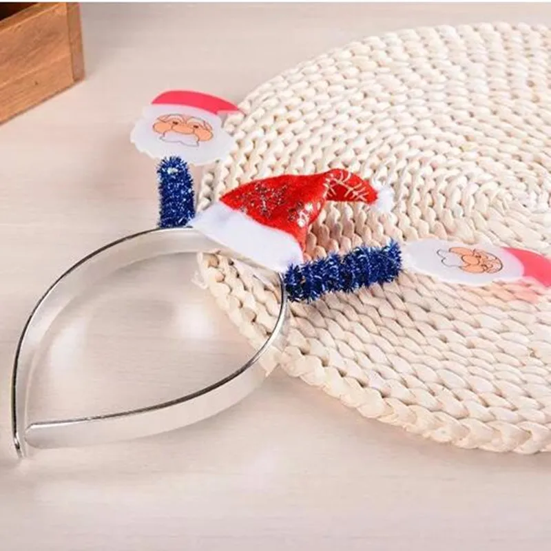 Fashion Light up Santa Claus Headband Snowflake Decorated Head Hoop Girls Hair Accessories Christmas Party Supplies