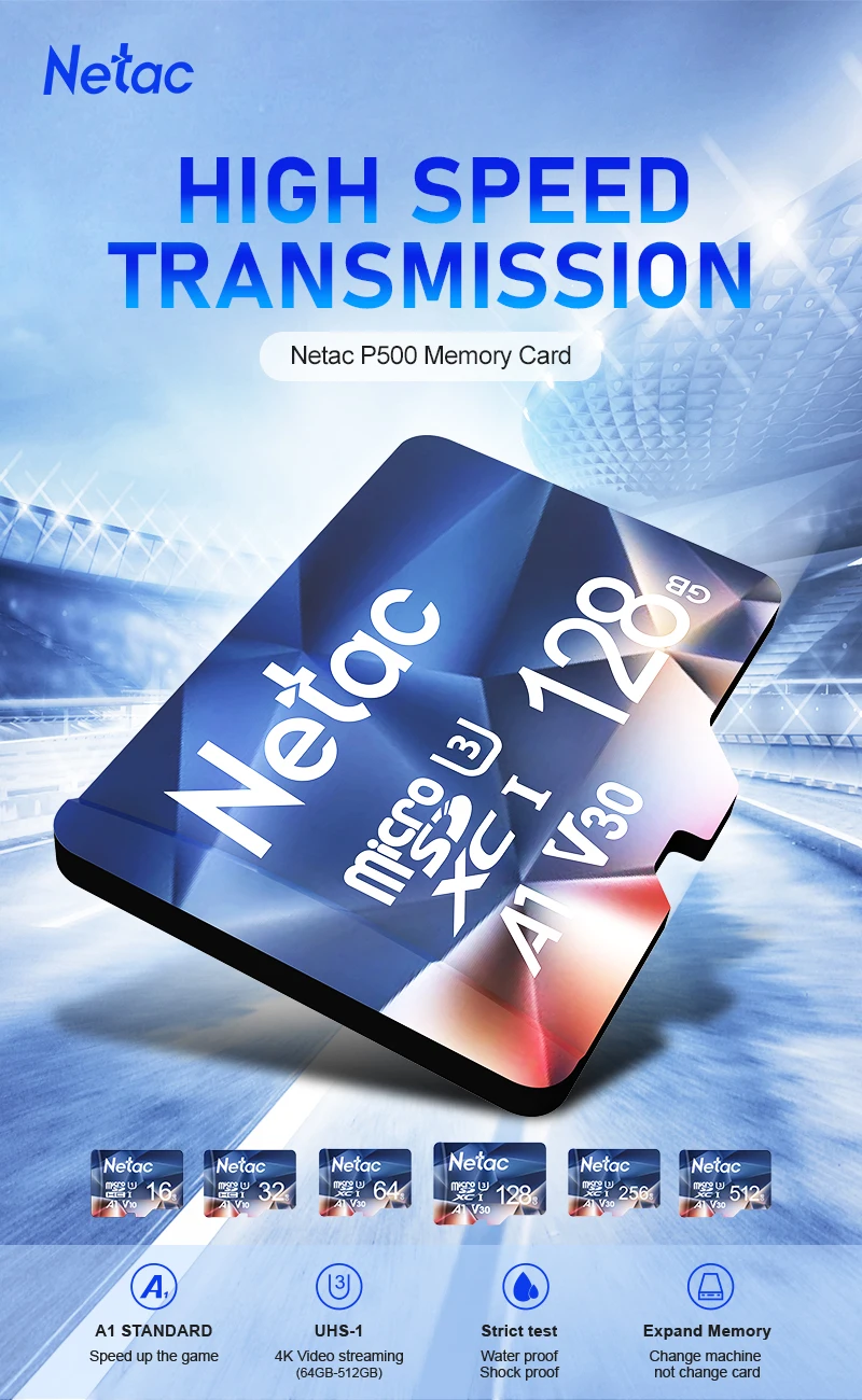 Netac Memory Card micro sd 128GB 32GB 16GB 100MB/S 64GB Micro SD Card адаптер sd Flash Card SD Card Hot Sale P500 1 Hbfbcc8842d7c46c38f2c1201ccd1f1d88