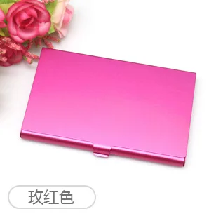 dark pink Алюминиевая визитная карточка металлический корпус коробка для визиток визитница Пользовательский логотип стол аксессуары офисные аксессуары - Цвет: dark pink