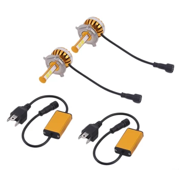 

1Pair D6 H7 Car LED Headlamp Bulb Head lights Replace Xenon Headlights 4000LM DC9-36V 60W 6000K LED Chip White