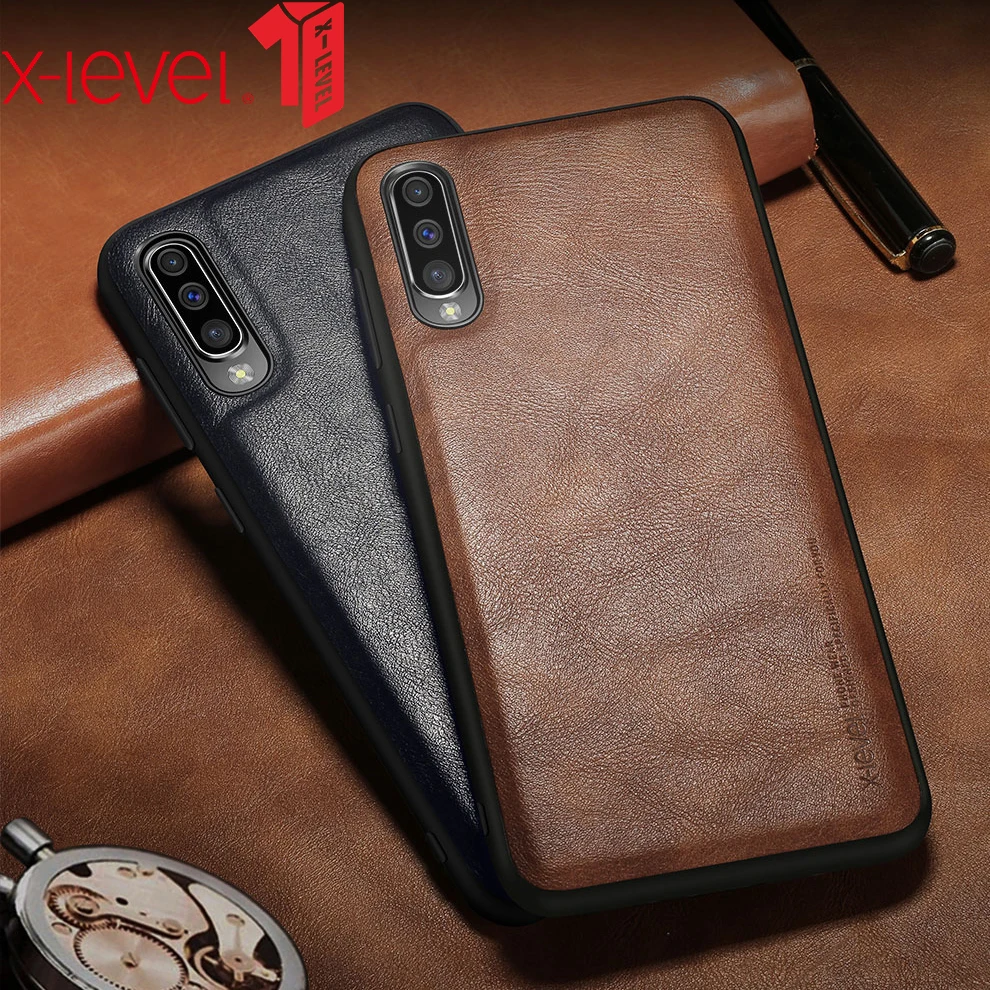 

X-level Leather Case For Samsung Galaxy A50 Soft Silicone Edge Business Shockproof Back Phone Cover For Samsung A70 Case