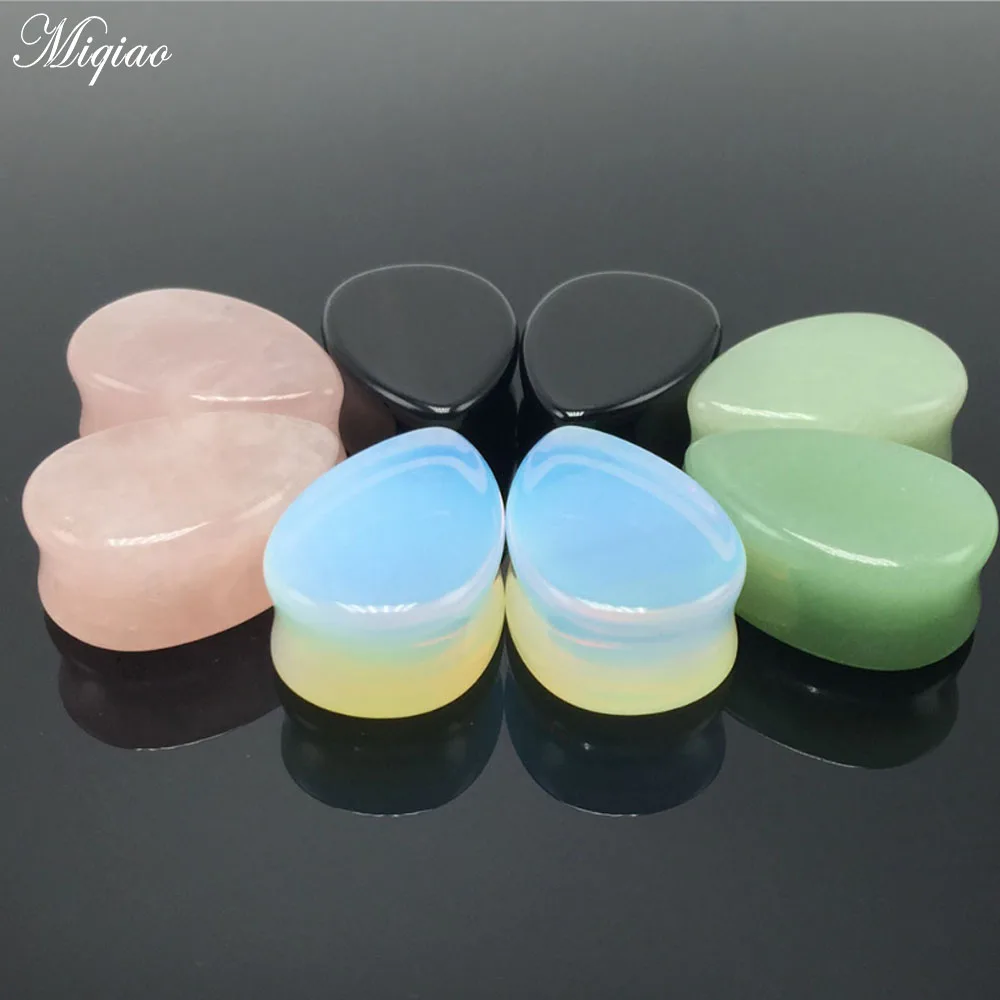 

Miqiao 2 Pcs 6-16mm Human Body Piercing Water Drop Stone Ear Expander Auricle Ear Expander European and American New Style