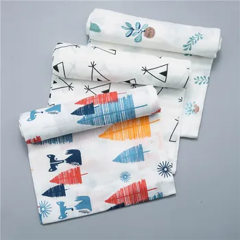 

120x110cm Baby Blankets Newborn Baby Blanket Swaddle Muslin Blanket 2 Layers