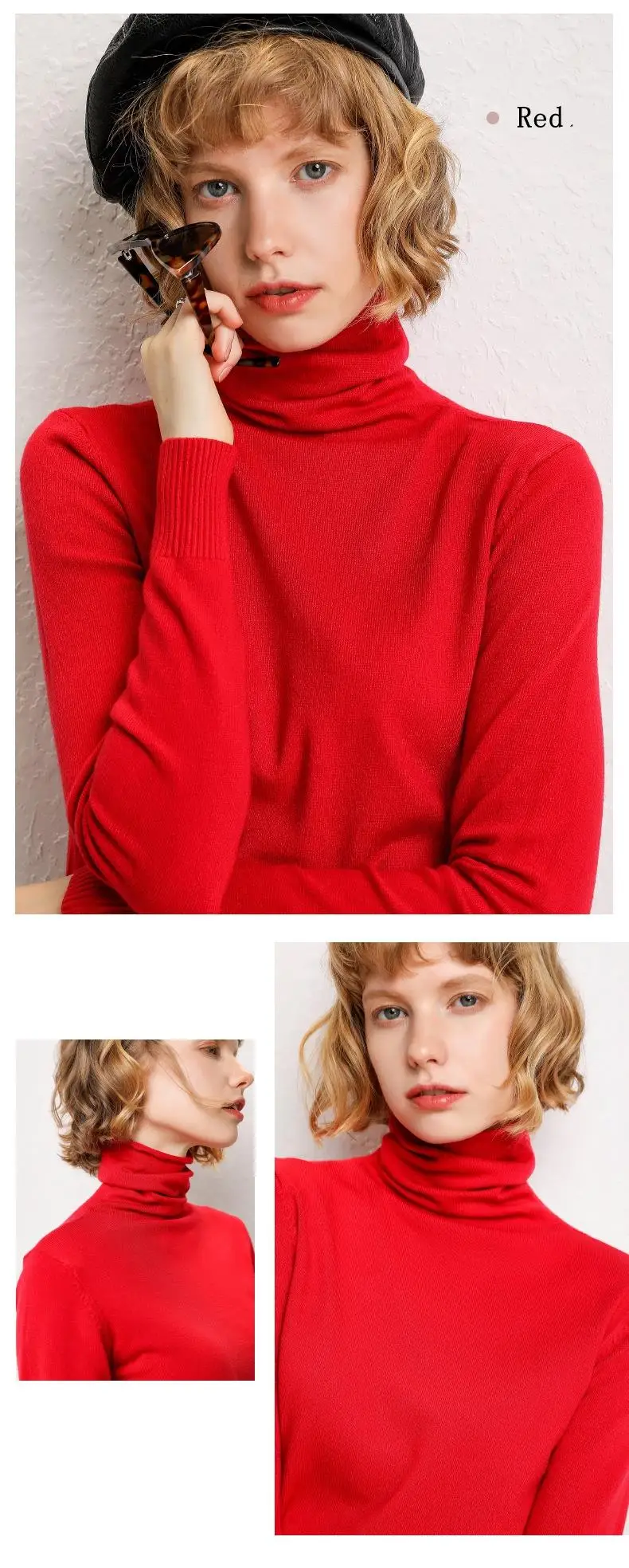 Зимний свитер с высоким воротом, Женский вязаный кашемировый свитер, Женский пуловер, Осенний женский свитер с высоким воротом, свитер