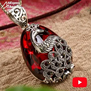 

NOT FAKE S925 Fine Antique shop store Ruby Pendant for Necklace Women Handmade Vintage Natural CarnelianRuby Red jasper