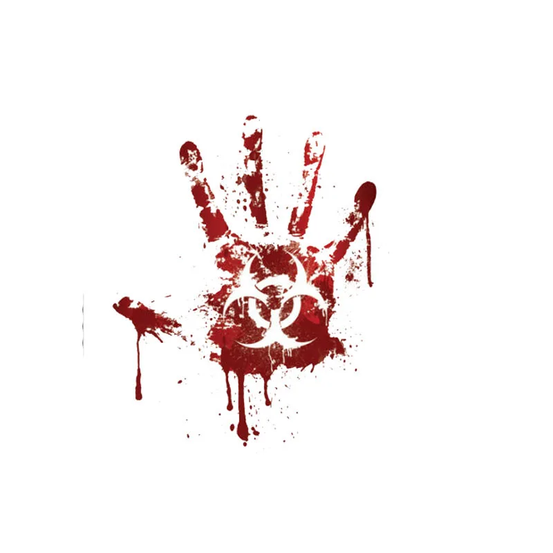

Creative Bloody Handprint Biohazard Zombie Car Sticker Cover Scratches Waterproof PVC 12.2CM X 15CM