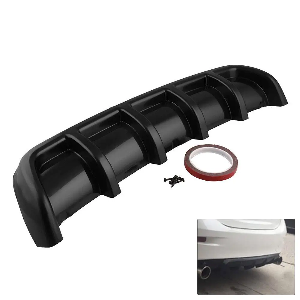 

25"x 5" Universal Car Kit Rear Bumper Cover Trim Shark Fin Spoiler Lip Diffuser Bumper Guards Car Automobile Accessories