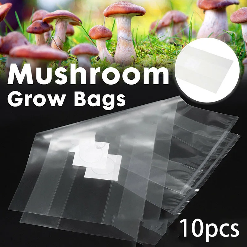 10Pcs Mushroom Grow Bags Fill W/ Spawn Media Grow High Temp Pre Sealable AU High Temperature Resistance