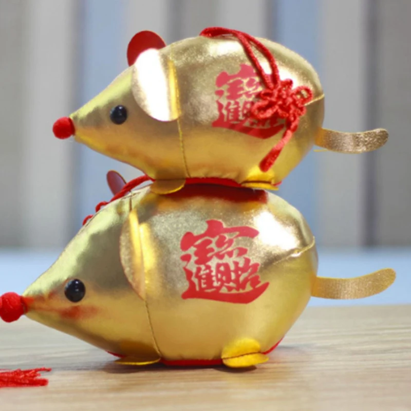 1 шт. милые плюшевые игрушки мышь Маленькая подвеска крыса год игрушка-талисман плюшевые китайские новогодние вечерние украшения подарок мини брелок куклы