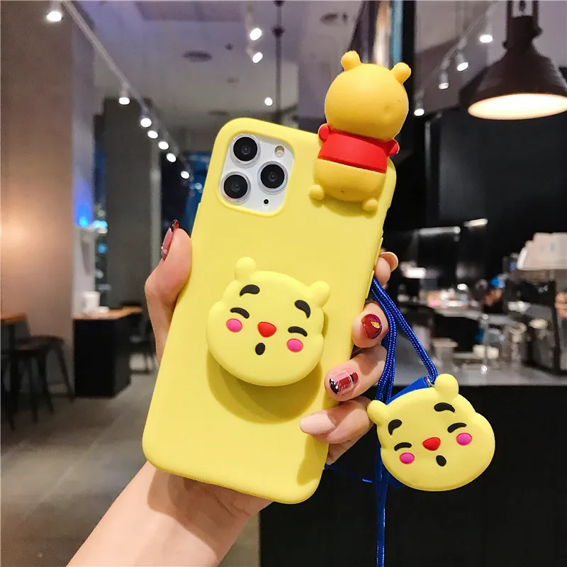 Чехол-подставка с изображением кошки и мышки для oneplus 7T pro 7 pro oneplus 6T 6 oneplus 5T 5 силиконовый чехол со шнурком - Цвет: 6