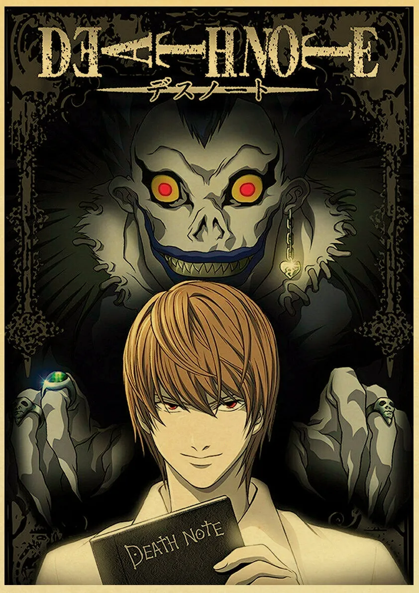 Classic Anime Series Death Note Posters Retro Kraft Paper Poster Bar Room Decoration Painting Art Wall Sticker Picture