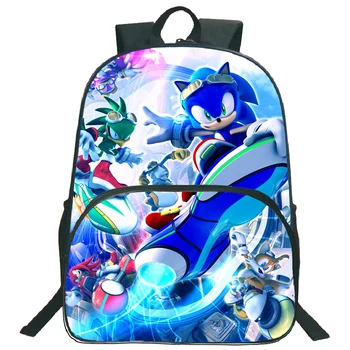 

Large Capacity Children Sonic Mario Print School Bag Boy Girl Cartoon Bookbag Teen Anime Laptop Backpack Child Gift Mochila