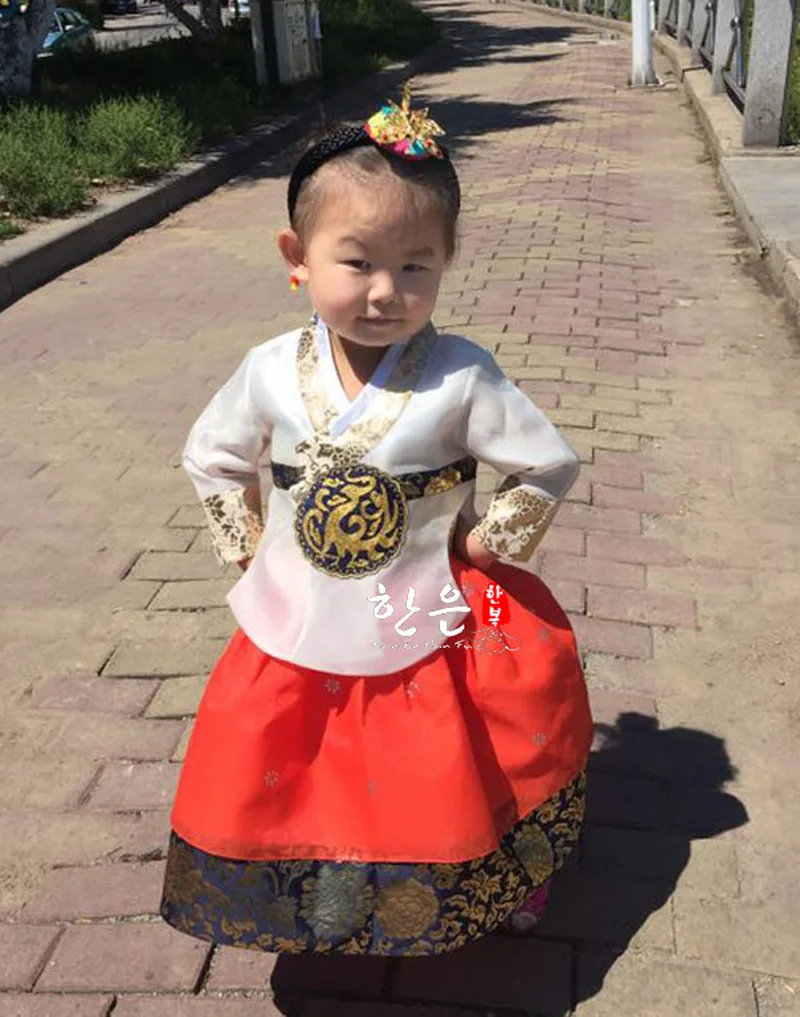 Детское платье Hanbok для девочек традиционный костюм косплея этнических танцев с
