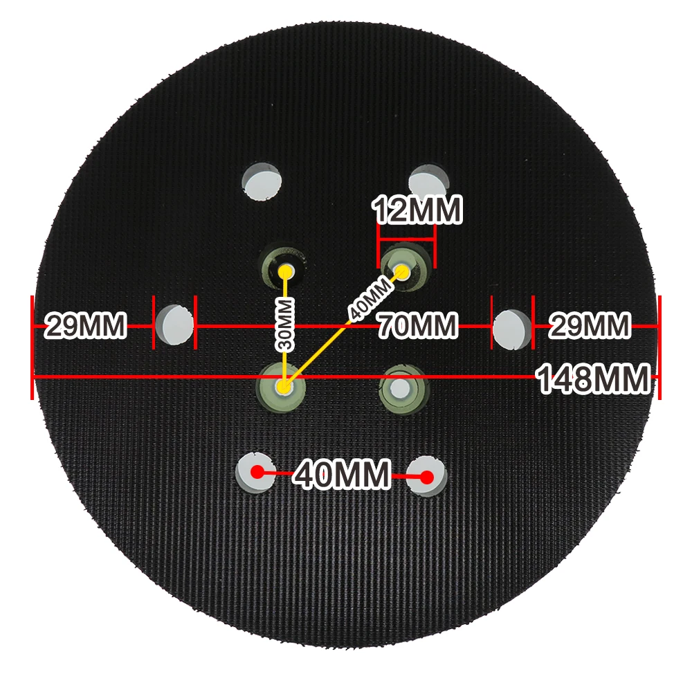 6 Inches 150MM 6-Hole Back-up Sanding Pad 4 Nails Hook and Loop Sander Backing Plate for Electric  Sander Ridgid R2611