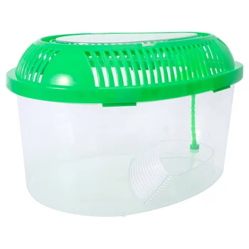 

1pc Turtle Tank Plastic Turtle Box Turtle Feeding Basin Tortoise Habitat Tortoise Living Jar for Home Turtle Reptile