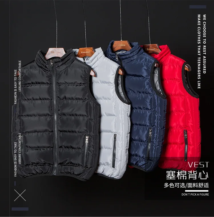 Autumn And Winter Waistcoat for Both Men And Women Korean Style Trend Stand Collar down Feather Cotton Waistcoat Casual Sports o