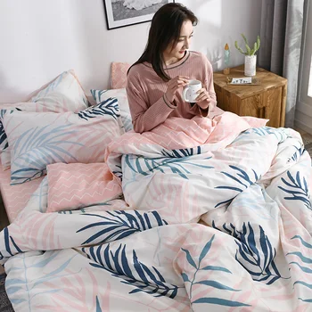 

Spring-Summer Small Fresh Four Cotton Cotton Quilt Bed Sheet Three-Piece Set Student Dormitory Single Bed Quilt Cover