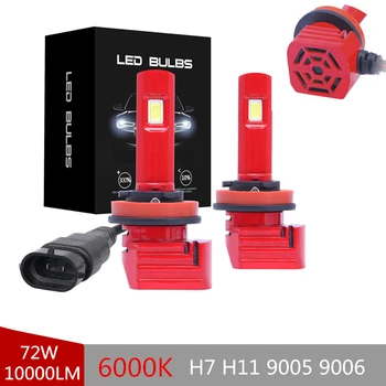 

2PCS Canbus Car Headlight H7 H11 LED H11 9005 9006 CSP Chip Bulb Headlamp Light 6000K 72W 10000LM Automotivo Auto Fog Light Lamp
