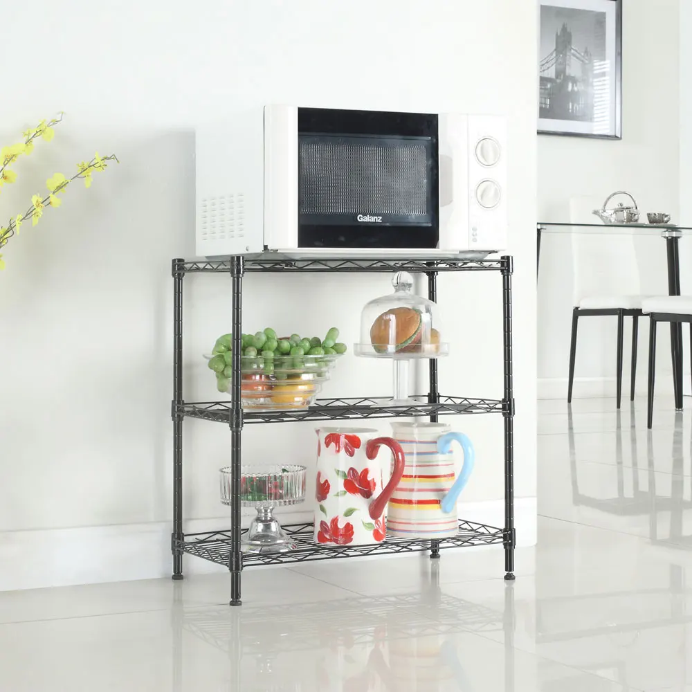 

Concise 3 Layers Carbon Steel & PP Storage Rack Black