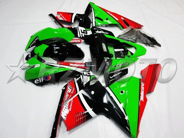 4 подарка ABS мотоцикл полный обтекатель наборы подходят для Kawasaki Ninja ZX-10R 2004 2005 10R 04 05 Обтекатель Набор черный красный зеленый