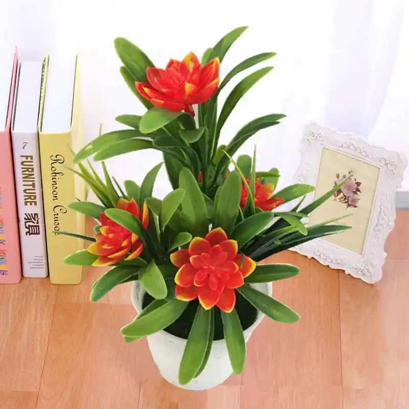 

Fake Artificial Flower With Pot Garden Decor Outdoor False Plants Flowers