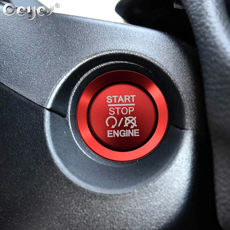 Ceyes наклейка для автомобиля для Jeep Commander Wrangler Grand Cherokee, авто двигатель, кнопка запуска, кольцо, Чехлы, чехол, аксессуары