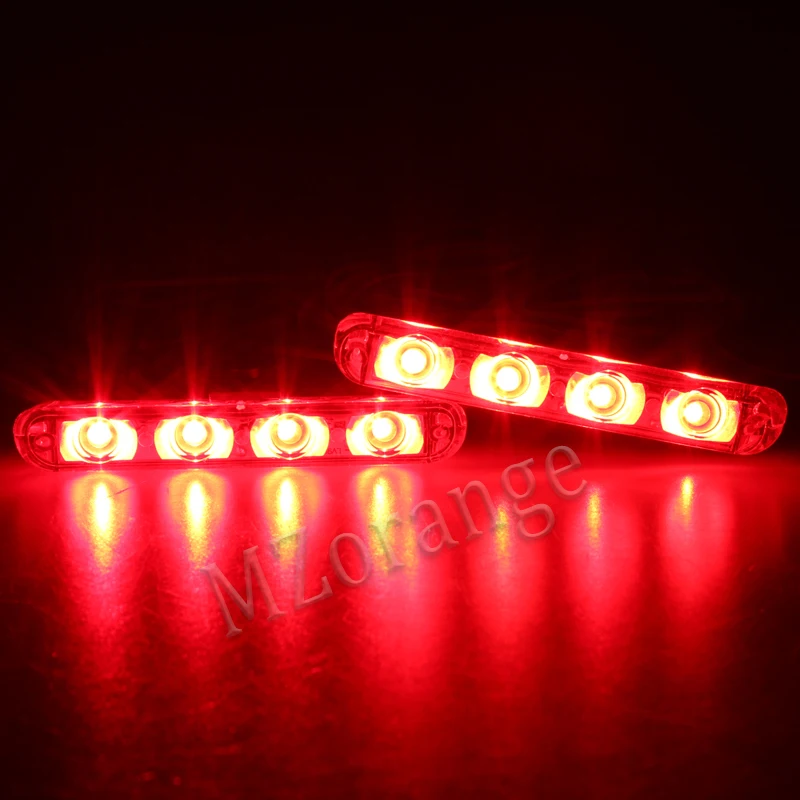 Красный MZORANGE 12V 2X4LED Беспроводной дистанционного мигалка для полиции и скорой помощи Управления проблесковый маячок-стробоскоп для автомобиля Предупреждение о чрезвычайном происшествии Зажигалка для сигарет - Цвет: Красный