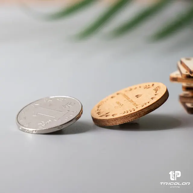 Egyedi Fa Címke Kézműves Diy Varrás Gomb Csatlakozó Téglalap Alakú, Szív Kerek, Csillag És Egyéb Stílusok - Image 5