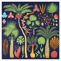 130cm Luxury Brand Scarf New Design Sago Cycas Palm Tree Square Scarf Twill Silk Scarf Women Bandanna Scarves For Ladies Shawl 1