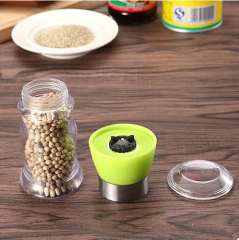 Manual salt pepper mill grinder seasoning bottle spice grinding containers adjustable shakers 1PC