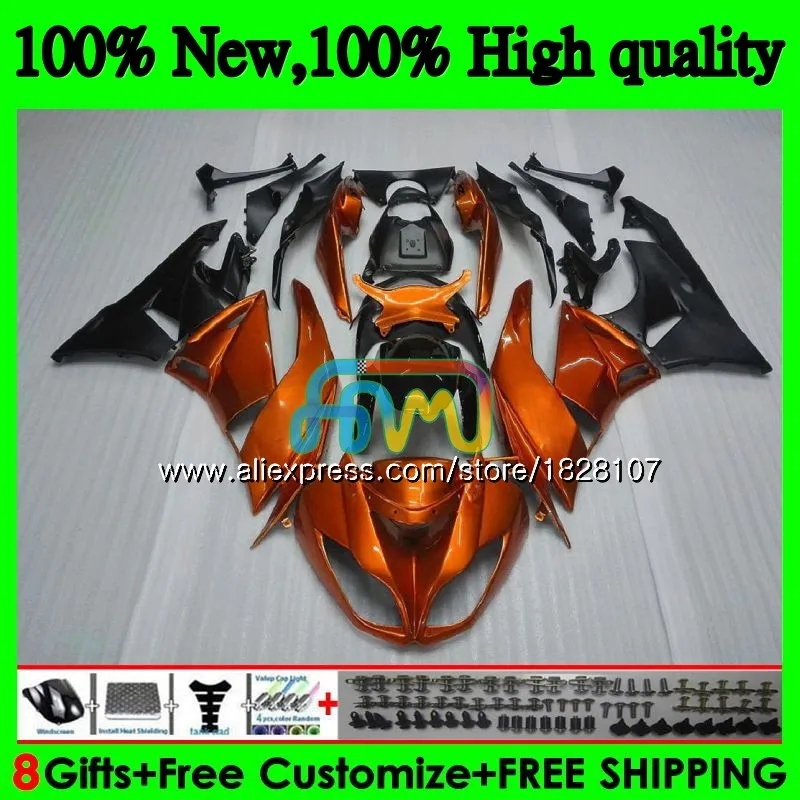 Корпус для KAWASAKI ZX636 ZX600 ZX-6R ZX 6R ZX 636 600CC 9BS. 12 ZX-636 ZX6R блеск для губ orange 09 10 11 12 2009 2010 2011 2012 обтекатель