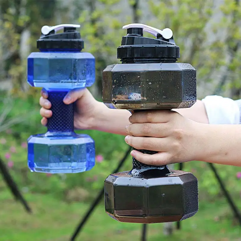 1.5L/2.2L/2.6L Sports Water Bottles Dumbbell Gym Sport Bottle Large Water kettle Fitness Cup Fitness Dumbbell Excerise Supply